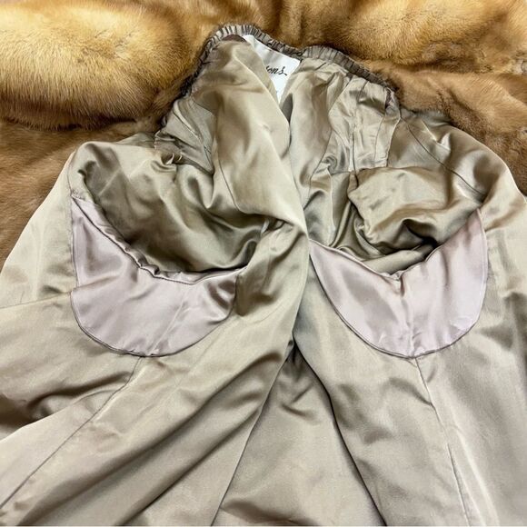 Vintage Natural Autumn Haze Oversized Collar Letout Mink Genuine Fur Coat - Picture 13 of 17